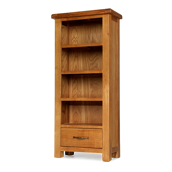 Emsworth Oak Petite Bookcase with Drawer - Lifestyle Furniture UK