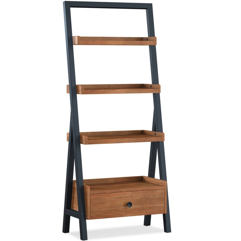 Acacia ladder deals shelf